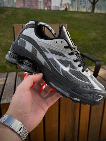 Кросівки Nike SHOX Ride 2 SP X SUPREME, чорно сірі (весна-літо)