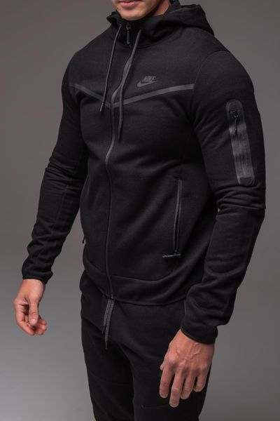 Костюм спортивний чоловічий утеплений лакоста на флісі чорний