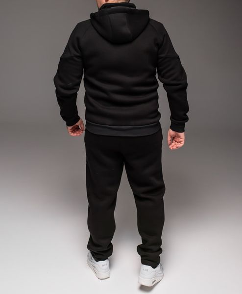 Чоловічий спортивний костюм,утеплений, з капюшоном, чорний ,Батал 2213 чор фото