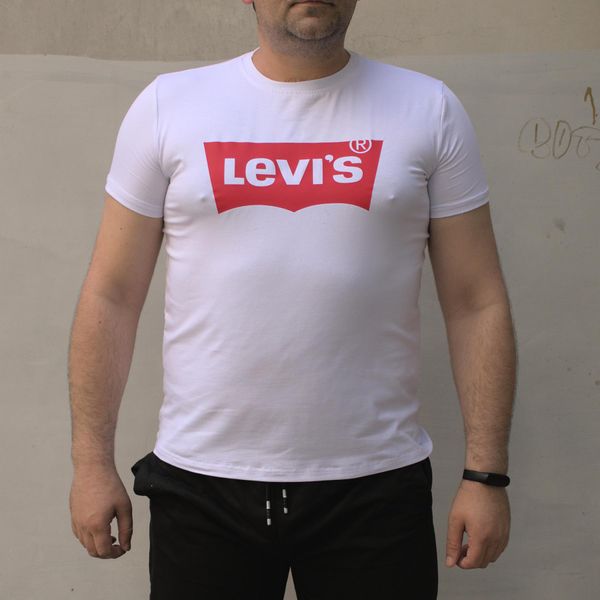 Чоловіча футболка біла БАТАЛ Levi's 2147 фото