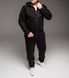 Чоловічий спортивний костюм,утеплений, з капюшоном, чорний ,Батал 2213 чор фото 6