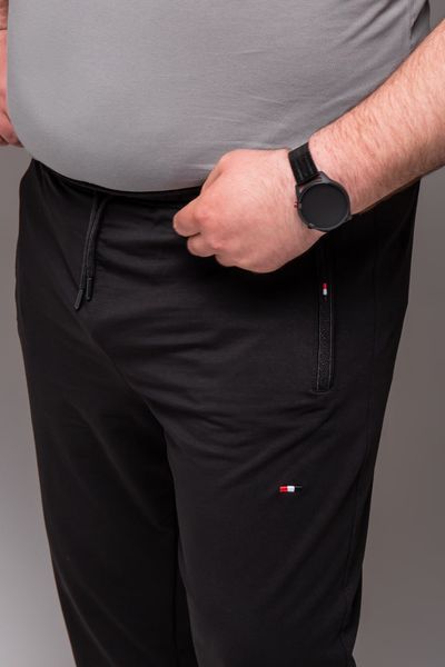 Чоловічі спортивні штани БАТАЛ чорні 3XL&ndash;5XL на манжеті