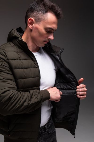 Куртка чоловіча з капюшоном демісезонна,хакі