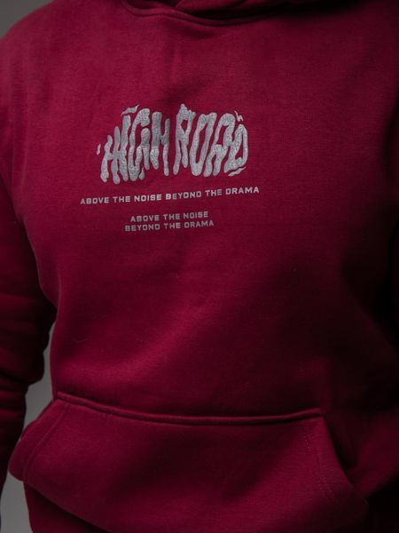 Утеплений спортивний костюм бордовий "High Road"