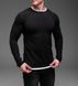 Чорна базова чоловіча футболка з довгими рукавами 1406 фото 1