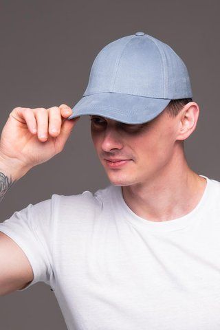 Чоловіча кепка котон джинсова блакитна