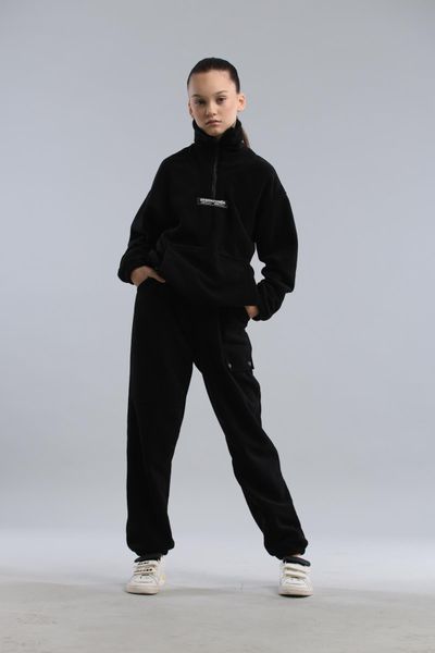 Костюм теплий ,флісовий ,підлітковий , чорний "Polar Style"
