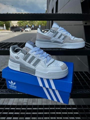 Кросівки Adidas Forum low (white & gray)