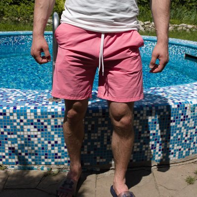 Чоловічі шорти з плащівки рожеві 2031 рож фото