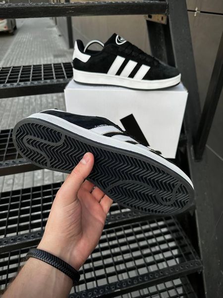 Кросівки Adidas Campus чорно-білі, замша