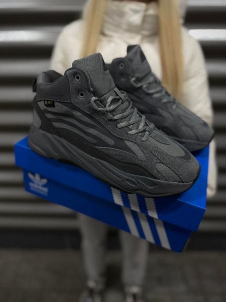 Зимові вологозахисні Кросівки Adidas Yeezy Boost 700, темно сірі