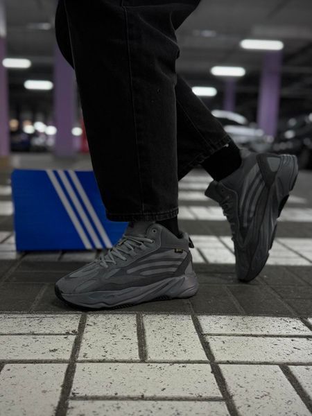 Зимові вологозахисні Кросівки Adidas Yeezy Boost 700, темно сірі