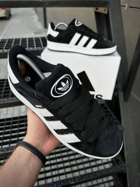 Кросівки Adidas Campus чорно-білі, замша