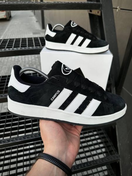 Кросівки Adidas Campus чорно-білі, замша