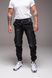 Джогери чоловічі джинсові з накладними кишенями карго на гумці, темно-сірі 2553 фото 1