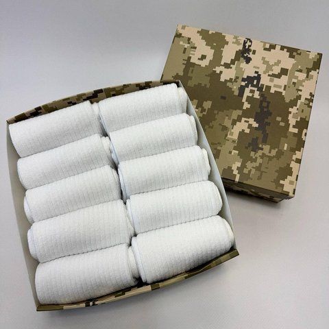 Набір жіночих високих шкарпеток в рубчик на 10 пар 36-41 у подарунковій коробці
