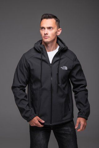 Чоловіча куртка вітрівка Softshell на флісі сіра