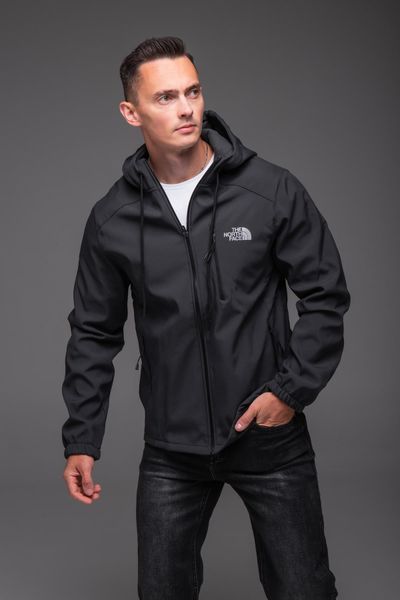 Чоловіча куртка вітрівка Softshell на флісі сіра