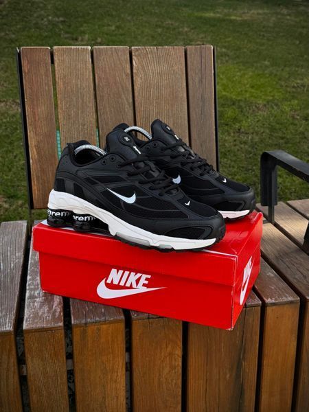 Кросівки Nike SHOX Ride 2 SP X SUPREME, чорно білі (весна-літо)