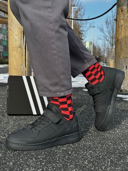 Кросівки Adidas Forum low, нубук (black)