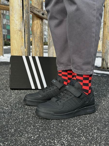Кросівки Adidas Forum low, нубук (black)