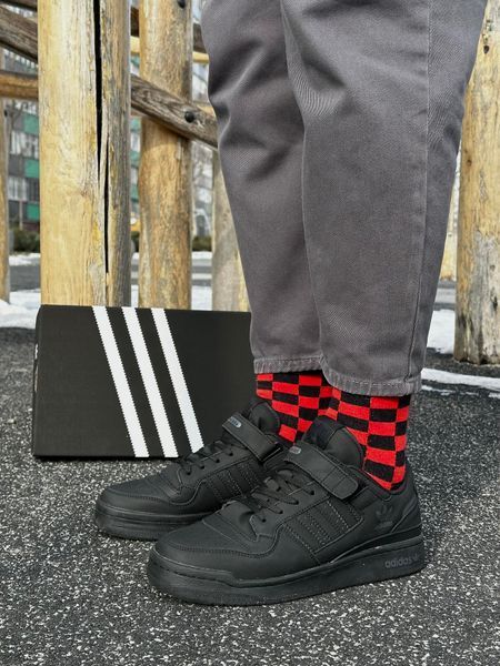 Кросівки Adidas Forum low, нубук (black)