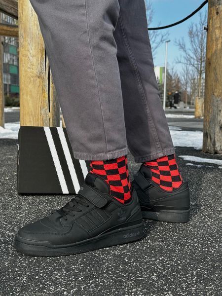 Кросівки Adidas Forum low, нубук (black)