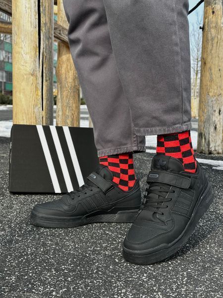 Кросівки Adidas Forum low, нубук (black)