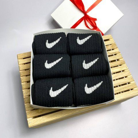 Бокс жіночих високих шкарпеток Nike 36-41 на 6 пари у подарунковій коробці