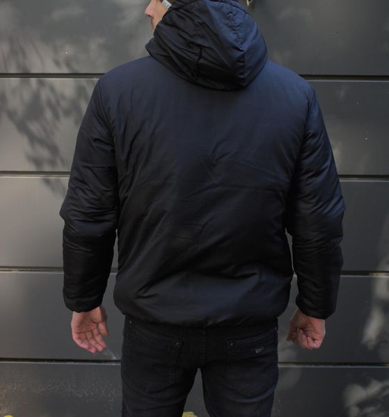 Чорна чоловіча куртка з великими кишенями 2201 фото