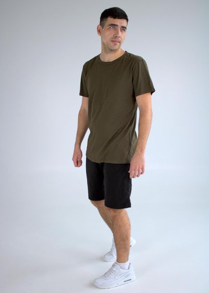 Чоловічий літній комплект футболка + шорти хакі 2151 хак фото