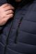 Чоловіча куртка стьобана темно-синя з капюшоном БАТАЛ кишеня на грудях 2206 син фото 6