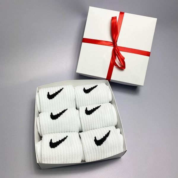 Бокс чоловічих високих шкарпеток Nike 41-45 на 6 пари у подарунковій коробці