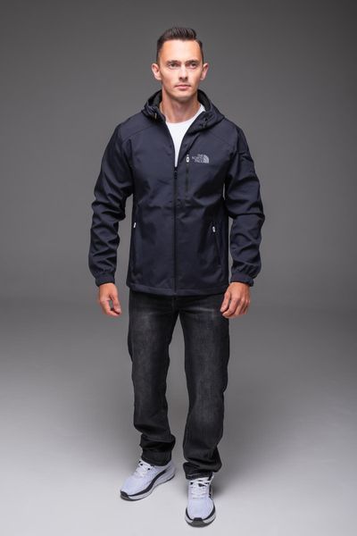 Чоловіча куртка вітрівка Softshell на флісі синя