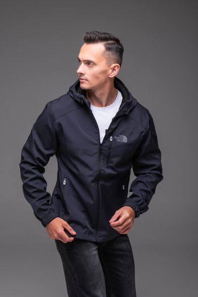 Чоловіча куртка вітрівка Softshell на флісі синя