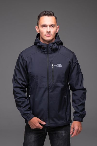 Чоловіча куртка вітрівка Softshell на флісі синя