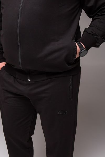 Костюм чоловічий спортивний полубатал (3XL-5XL) без капюшона чорний Туреччина