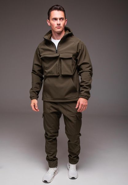 Костюм чоловічий утеплений флісом , анорак та штани ,Softshell , хакі
