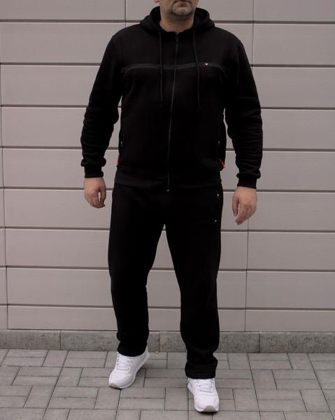 Чоловічий спортивний костюм,утеплений, без капюшона,чорний,Батал 2165 фото