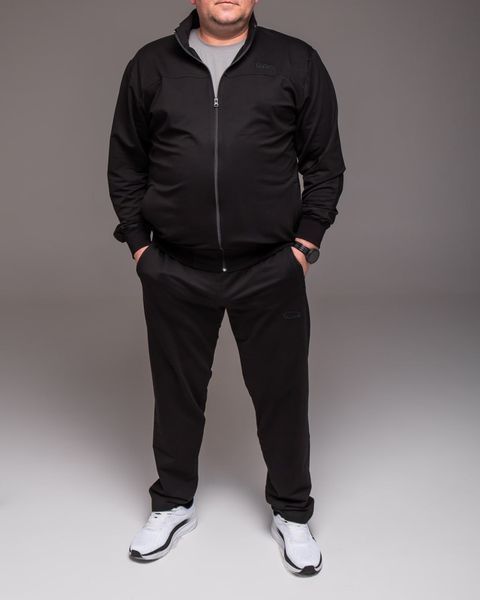 Костюм чоловічий спортивний полубатал (3XL-5XL) без капюшона чорний Туреччина