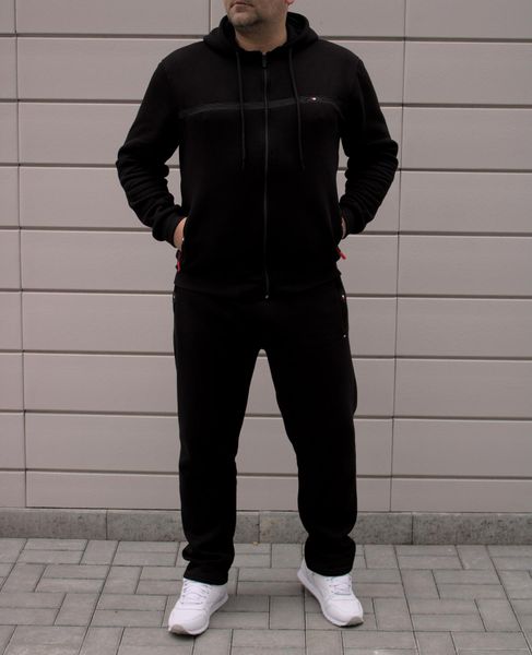 Чоловічий спортивний костюм,утеплений, без капюшона,чорний,Батал 2165 фото