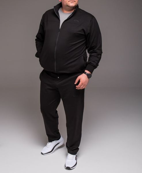 Костюм чоловічий спортивний полубатал (3XL-5XL) без капюшона чорний Туреччина