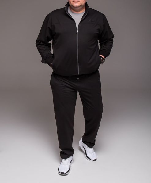 Костюм чоловічий спортивний полубатал (3XL-5XL) без капюшона чорний Туреччина