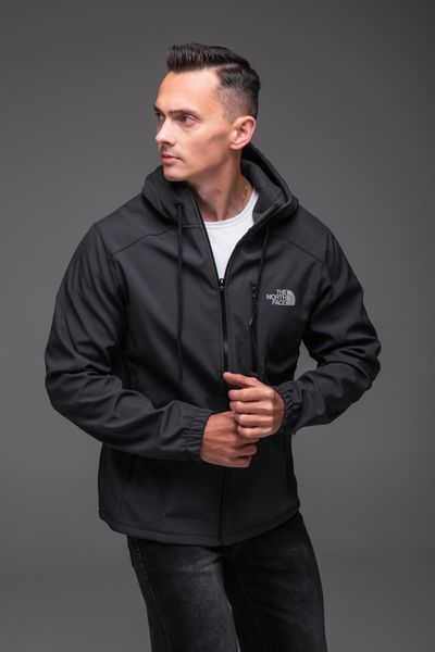 Чоловіча куртка вітрівка Softshell на флісі сіра