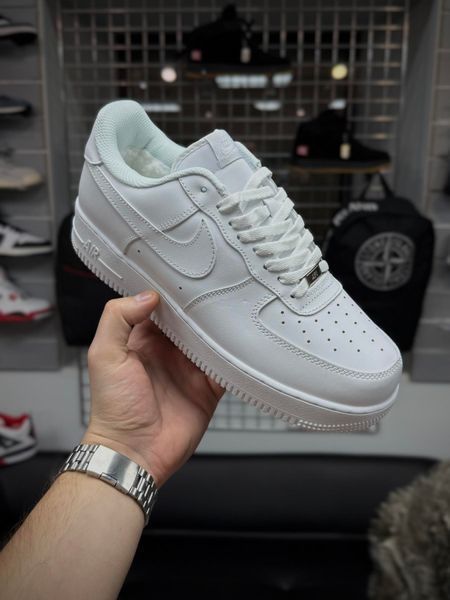 ЗИМОВІ кросівки Nike Air Force білі, ТОП якість (low)