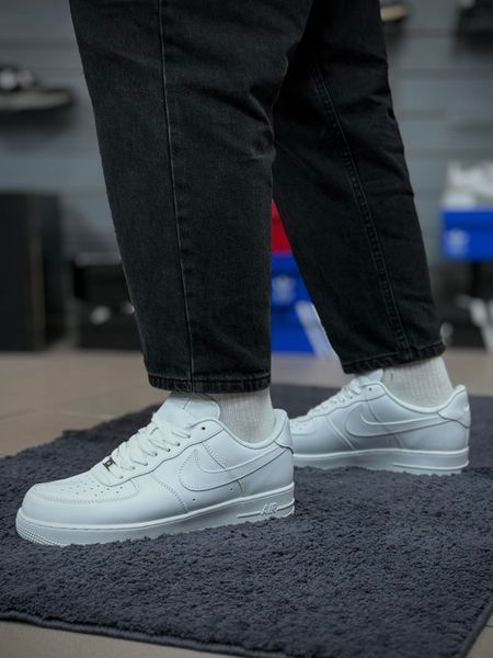 ЗИМОВІ кросівки Nike Air Force білі, ТОП якість (low)