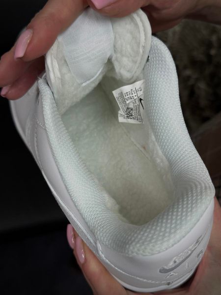 ЗИМОВІ кросівки Nike Air Force білі, ТОП якість (low)