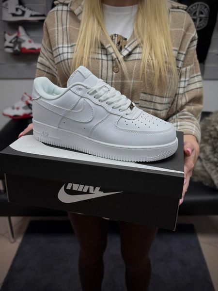 ЗИМОВІ кросівки Nike Air Force білі, ТОП якість (low)