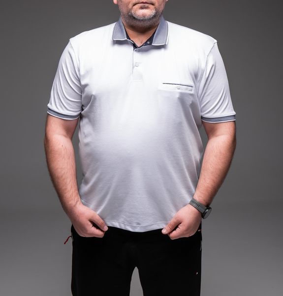 Футболка поло чоловіча біла батал 6XL&ndash;9XL