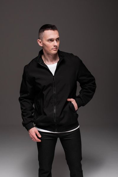 Куртка вітрівка , чоловіча без капюшона , чорна, великі розміри 2160 фото